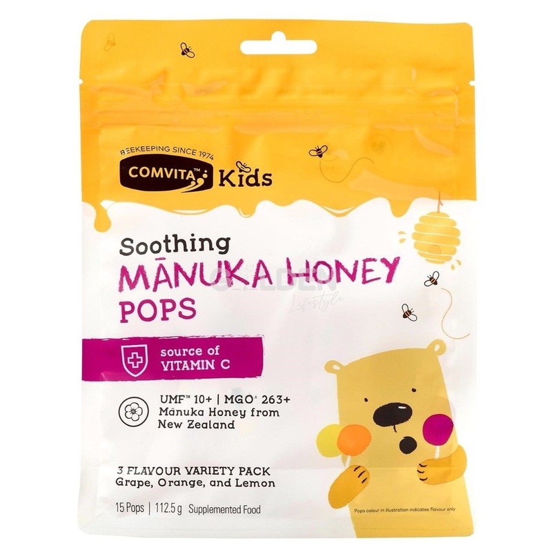 Comvita (PI) UMF10+麥盧卡蜂蜜 兒童棒棒糖15支裝 (葡萄／橙／檸檬)