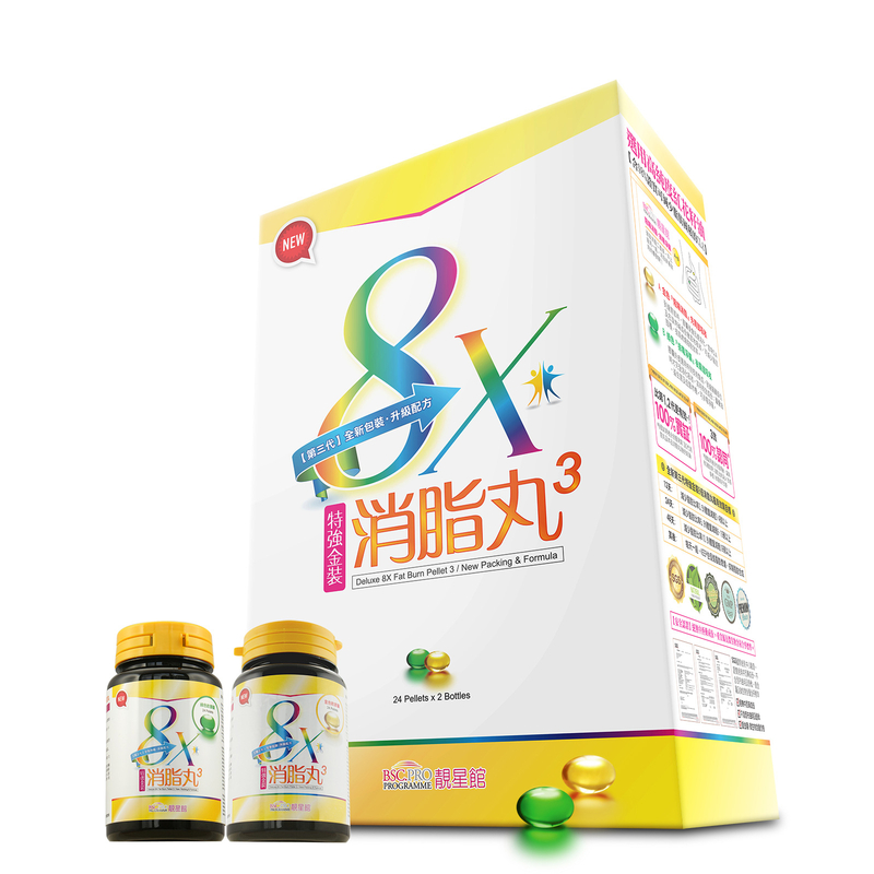BSC.PRO靚星館【特強消脂】特強金裝8倍消脂丸(第3代：全新包裝‧升級配方)24粒x2瓶