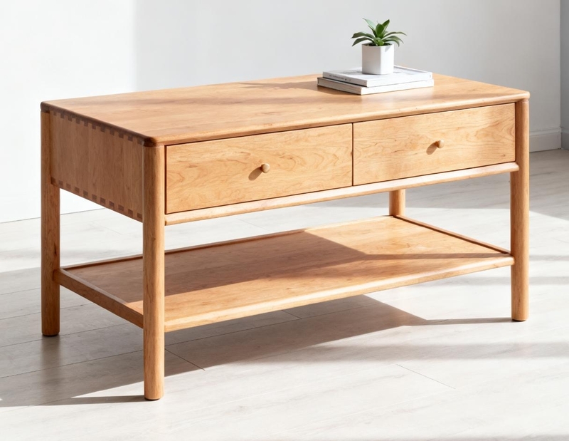 實木多功能收納茶几