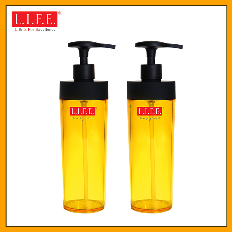 [2件優惠裝] Brighton 600ml 環保泵裝瓶 (金絲雀黃X2) (不含皂液)•洗潔精／洗手液／沐浴液