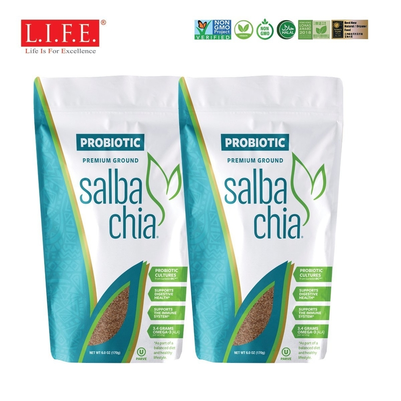 [2件]{6效益生菌奇亞籽粉} BC30 x Salba Chia超營奇亞籽粉•特高奧米加3 (合生元)
