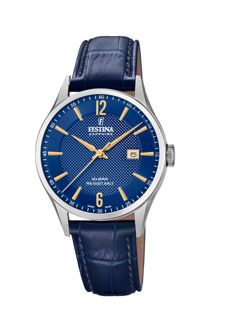 Festina 瑞士製造男士皮革錶帶手錶F20007／3