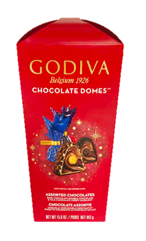 Godiva歌帝梵 榛果夾心巧克力&黑巧脆米夾心 紅色聖誕禮盒443g