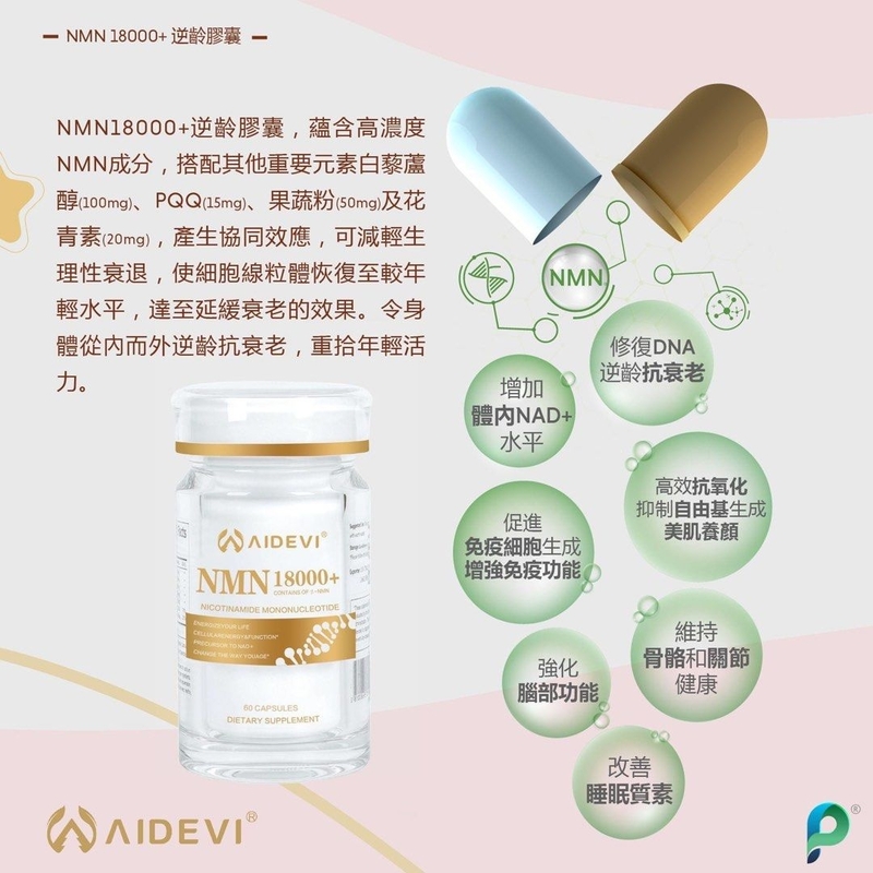 AIDEVI®️ NMN 18000+ 逆齡膠囊 (新版）