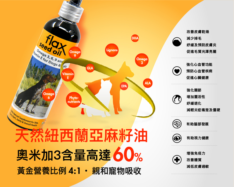 紐西蘭天然亞麻籽油 (寵物用) 500 ml